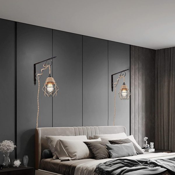 Industrial 15ft Pendant Lights - Hanging Light Kit with Switch Plug in Vintage Fabric Lamp with Twisted Hemp Rope Pendant Lights Socket Set E26 E27 for Pendant Lamp Farmhouse Lamp Cable DIY - Image 7