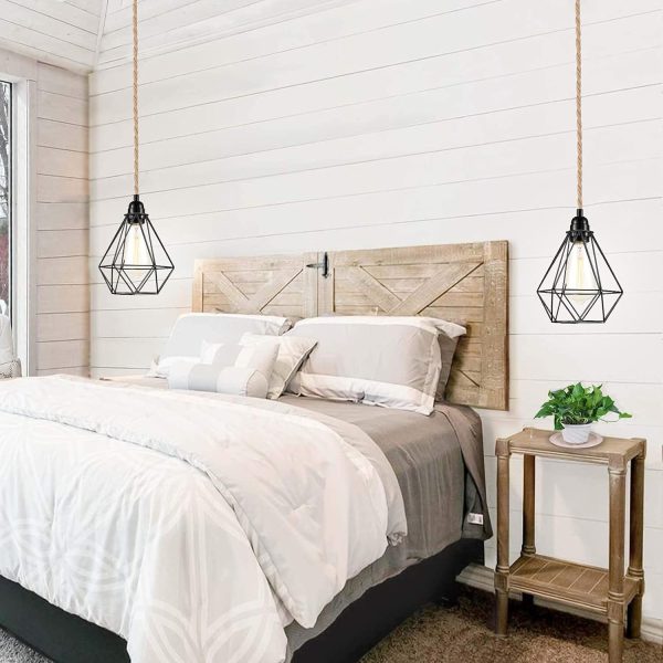 Industrial 15ft Pendant Lights - Hanging Light Kit with Switch Plug in Vintage Fabric Lamp with Twisted Hemp Rope Pendant Lights Socket Set E26 E27 for Pendant Lamp Farmhouse Lamp Cable DIY - Image 8