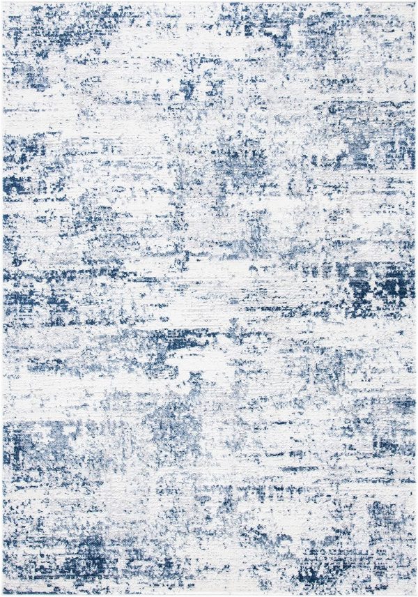 SAFAVIEH Amelia Collection Area Rug - 8' x 10', Ivory & Navy, Modern Abstract Design, Non-Shedding & Easy Care, Ideal for High Traffic Areas in Living Room, Bedroom (ALA700B) - Image 2