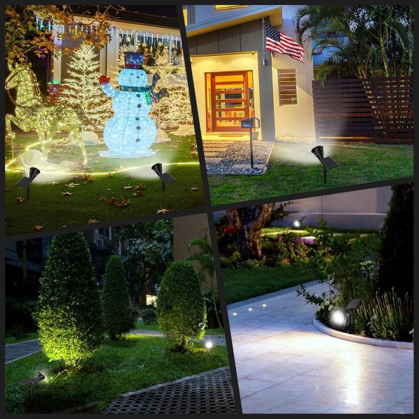 Solar Spot Lights Outdoor, 21 LEDs Solar Outdoor Lights Auto On/Off with 3 Modes, IP67 Waterproof Solar Yard Spotlight Landscape Lighting Garden Wall Lights, 2-in-1 Solar Powered Lights, 2Pack - Image 6